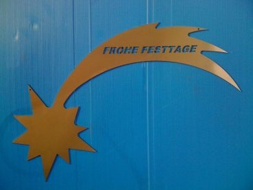 Sternschweif Edelstahl mit Schrift